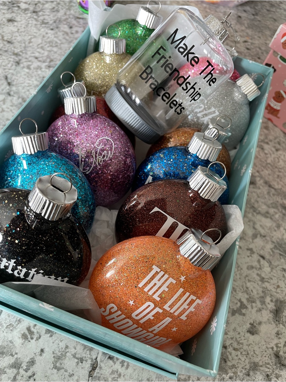 Taylor Swift Glitter 12 Album Ornaments & Bracelet Holder Ornament